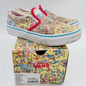 Vans Classic Slip-On Where's Waldo Beach Kids Shoes Size 2.0 VN0A4BUT3WO